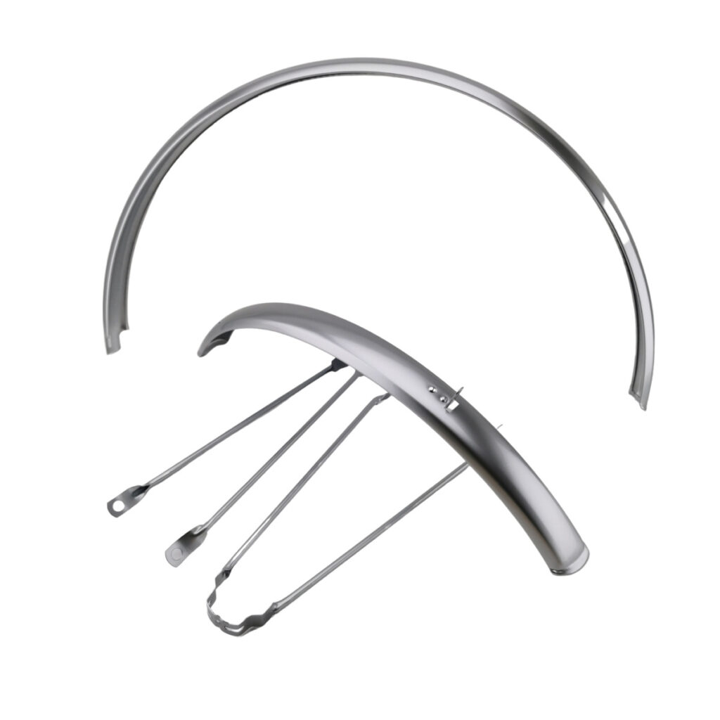 Spatbordset 28'' staal zilver 45mm
