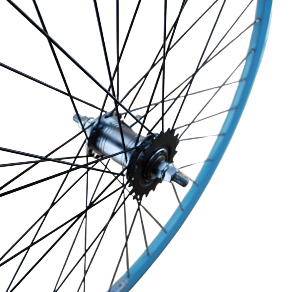 28inch Achterwiel 28inch terugtraprem Turquoise RVS zwarte spaken - Afbeelding 2