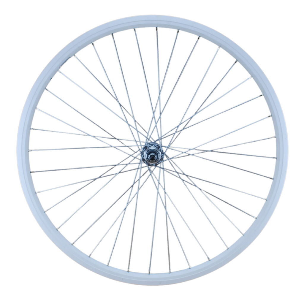 Achterwiel Freewheel aluminium wit 28inch