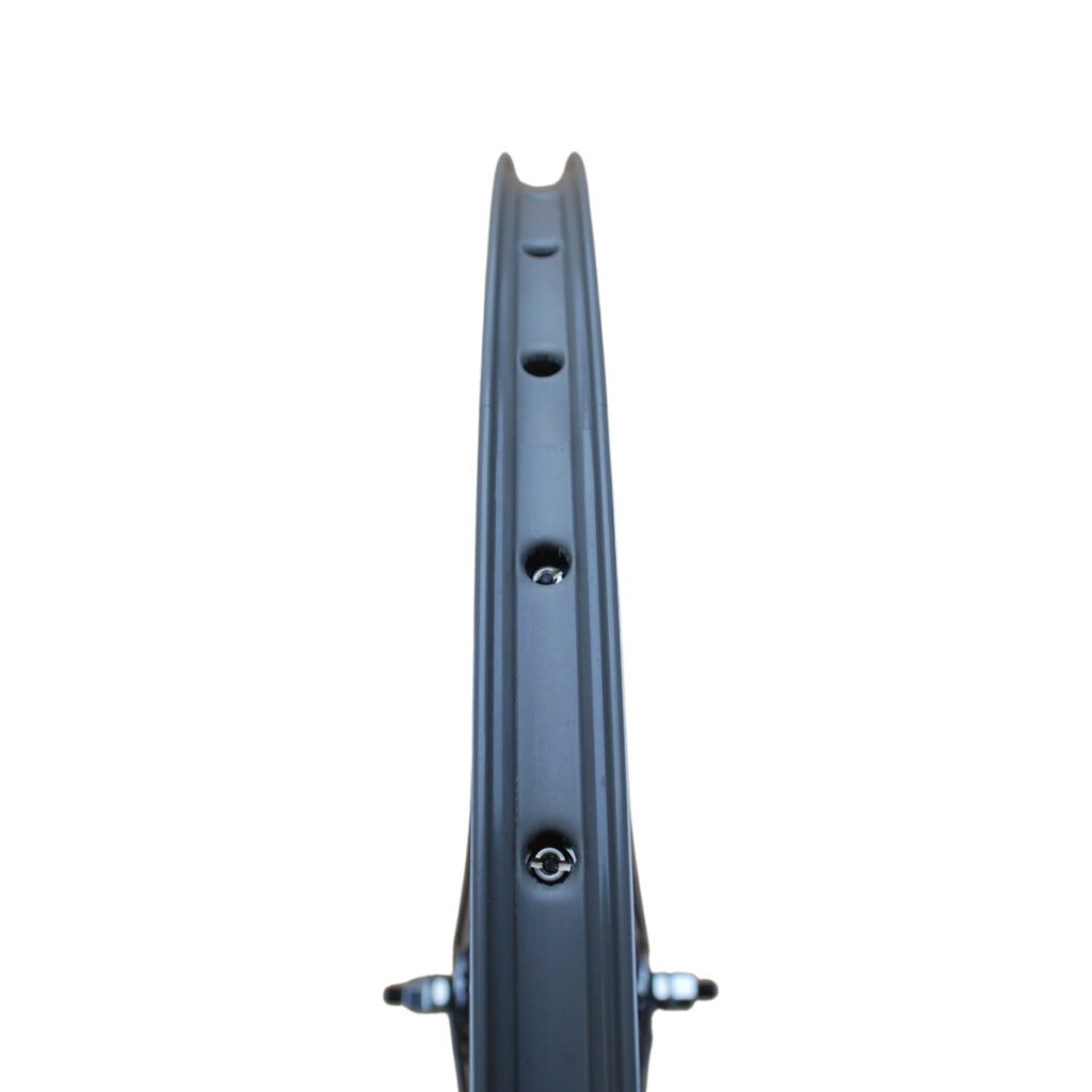 Voorwiel dubbelwandig aluminium grijs 28inch spaak 13 blank - Afbeelding 3